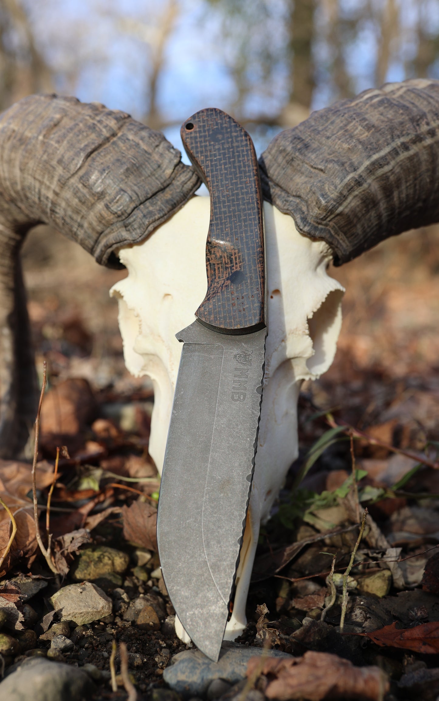 Series 1 CUSTOM FULL - Mossy Oak Burlap Micarta, G10 Pins. Contoured grip.