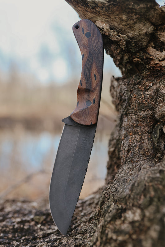 Series 1 CUSTOM FULL - Pheasant Micarta By G-Carta, Black G-10 Pins, Contoured grip