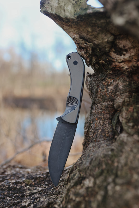 Series 1 CUSTOM Jr - Grey and Black G10, G10 Pins, Contoured grip.