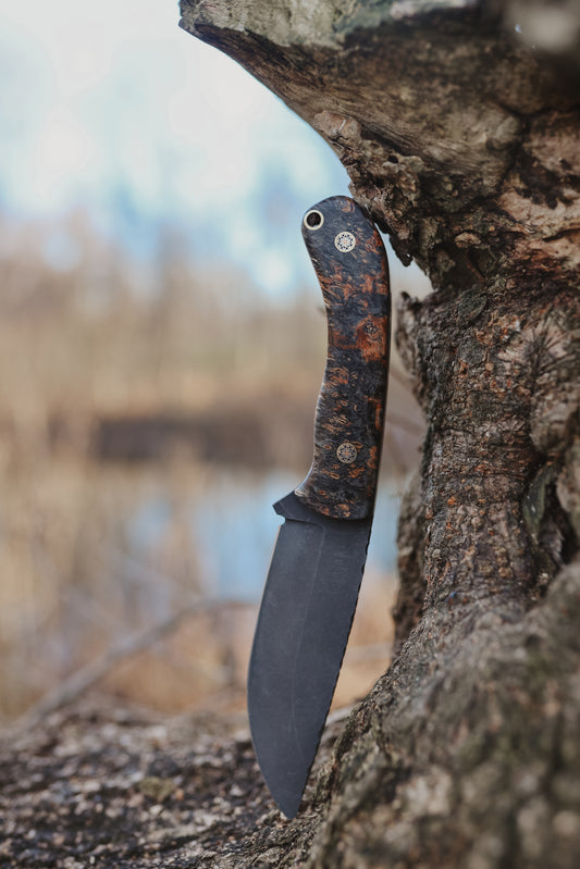 Series 1 CUSTOM Jr - Full Green Dyed Box Elder Burl, Mosaic Pins. Smooth grip.