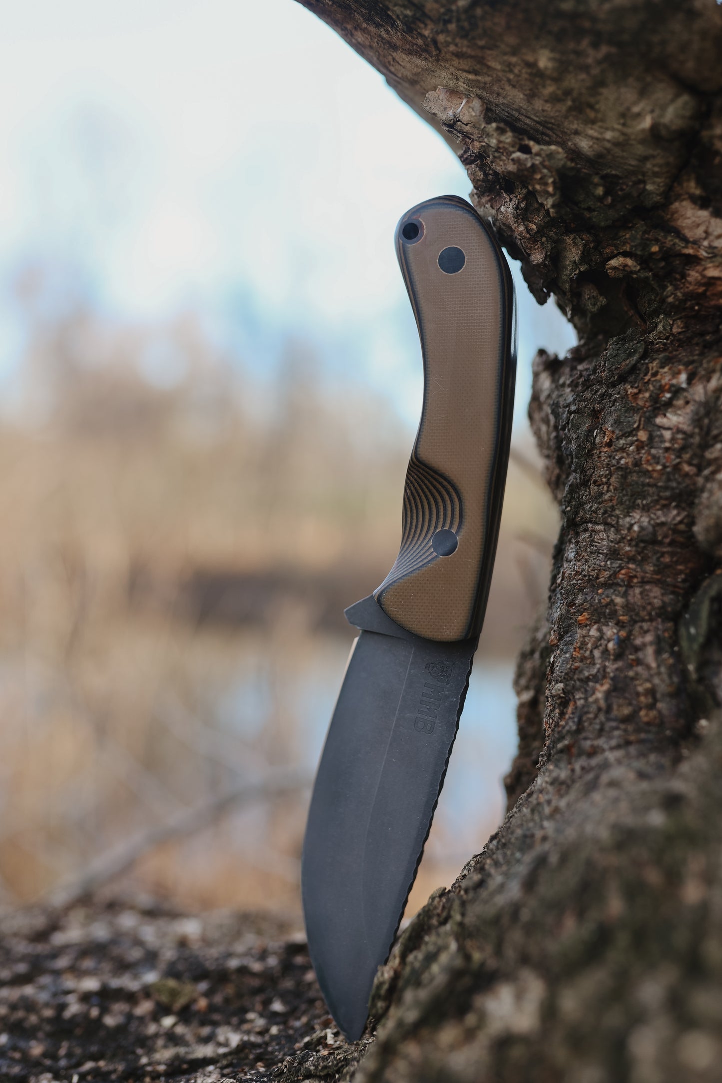 Series 1 CUSTOM Jr - Tan and Black G10, G10 Pins, Contoured grip.