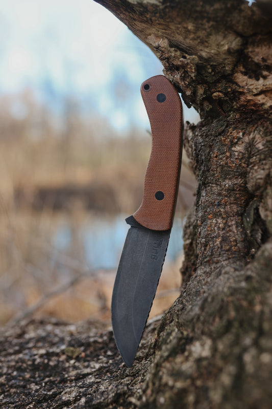 Series 1 CUSTOM Jr - Natural Micarta, G10 Pins, Contoured grip.