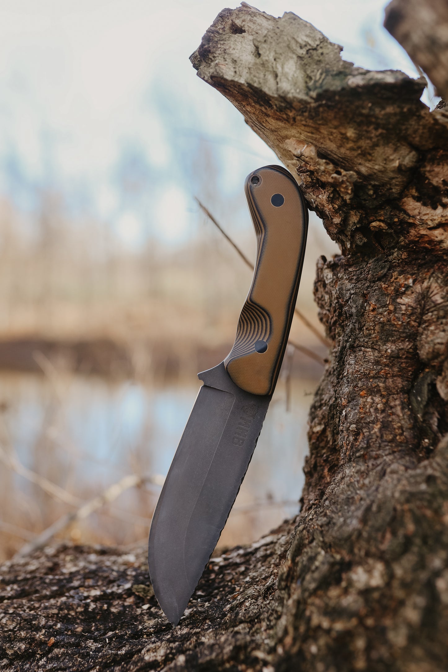 Series 1 CUSTOM Full - Tan and Black G10, G10 Pins, Contoured grip.