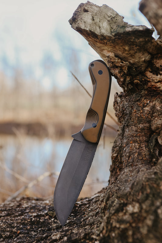 Series 1 CUSTOM Full - Tan and Black G10, G10 Pins, Contoured grip.